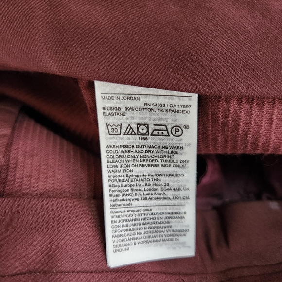Banana Republic nwt Rivoli wide leg corduroy pants maroon size 12 short 12s - Picture 13 of 13